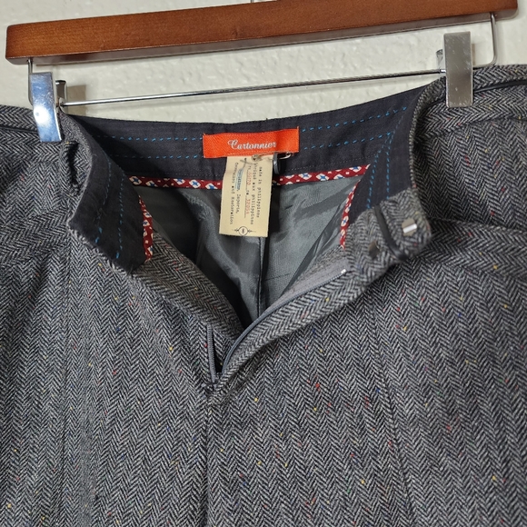 Cartonnier x Anthropologie Wool Blend Herringbone Trouser Pants Women's Size 8 - Picture 3 of 10